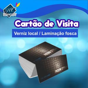 Cartão de visita Couchê 300g Laminação Fosca e Verniz ( 7 a 10 dias úteis ) Couchê 300g  Laminação Fosca e Verniz Localizado 9x5cm    