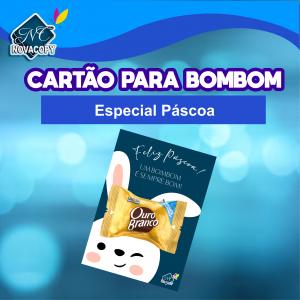 CARTÃO PARA BOMBOM - ESPECIAL PÁSCOA Couche 300g 10x15cm 4/0 Laminação frente Corte Reto 