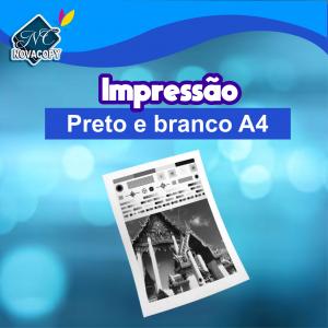 Impressão A4 preto e branco  ( 1 dia útil )  TAMANHO A4    