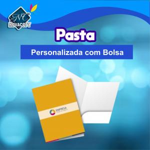 Pasta com Bolsa A4  4X0 Couchê 300g A4 4X0  Corte Reto 