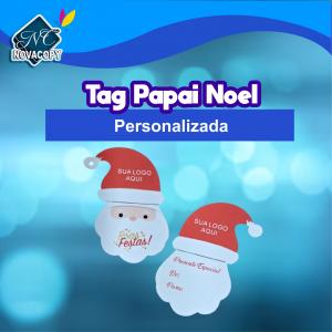 Tag Papai Noel ( Boas Festas )  Personalizado Couchê 300g 8x6cm    